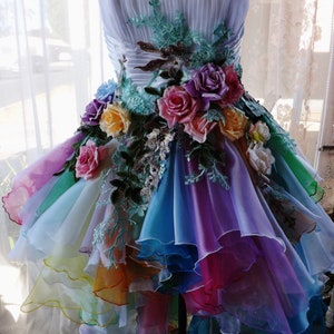 MINI Wedding Dress FAIRY RAINBOW Unicorn Colorful Multicolor Paradise Garden Wedding Dress Made to Order