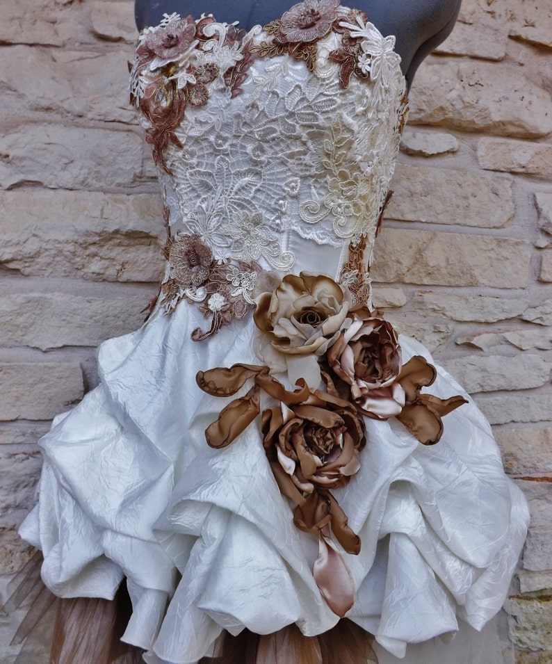 CUSTOM Handmade Wedding Dress Mini Ivory Roses Tulle Etsy