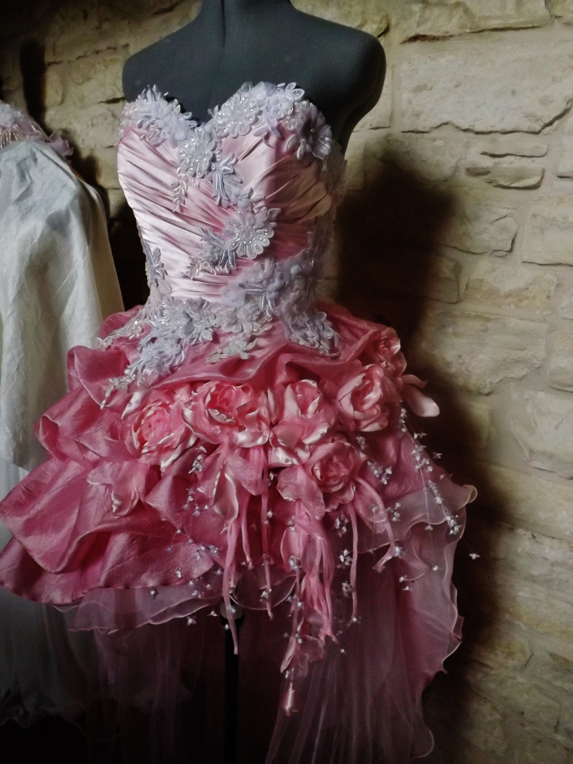CUSTOM Handmade Wedding Victorian Evening Gown Mini Front Long | Etsy