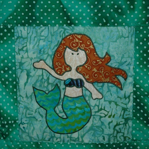 Custom Made in your colors: shops Under the Sea, Beautiful Mermaids, Appliqued Quilt
