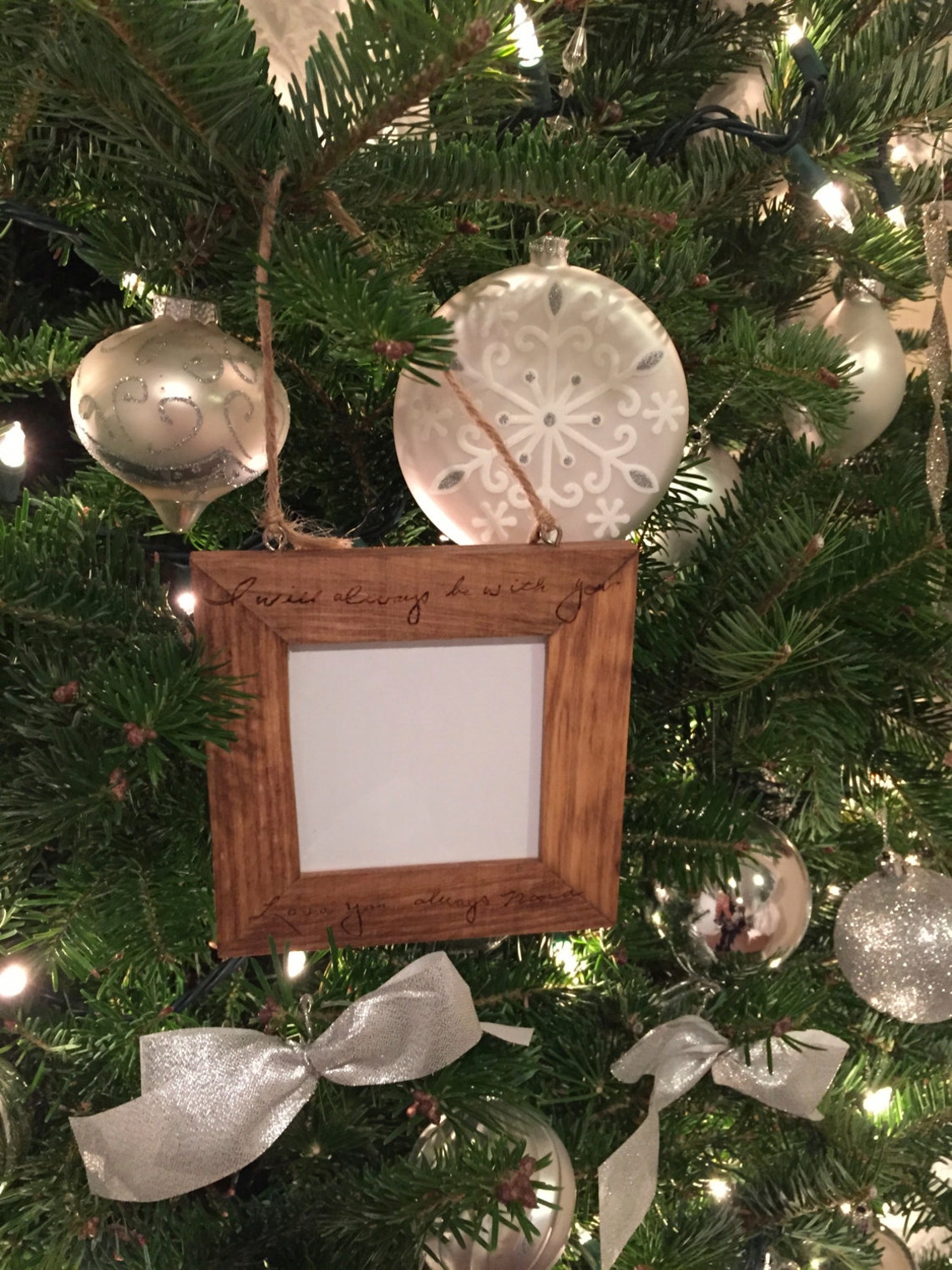 Wooden Picture Frame Christmas Ornament with Custom Wood Etsy