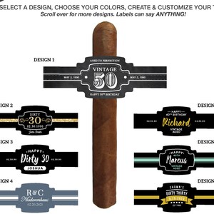 Birthday Cigar Labels // Special Event Cigar Labels// Wedding | Etsy