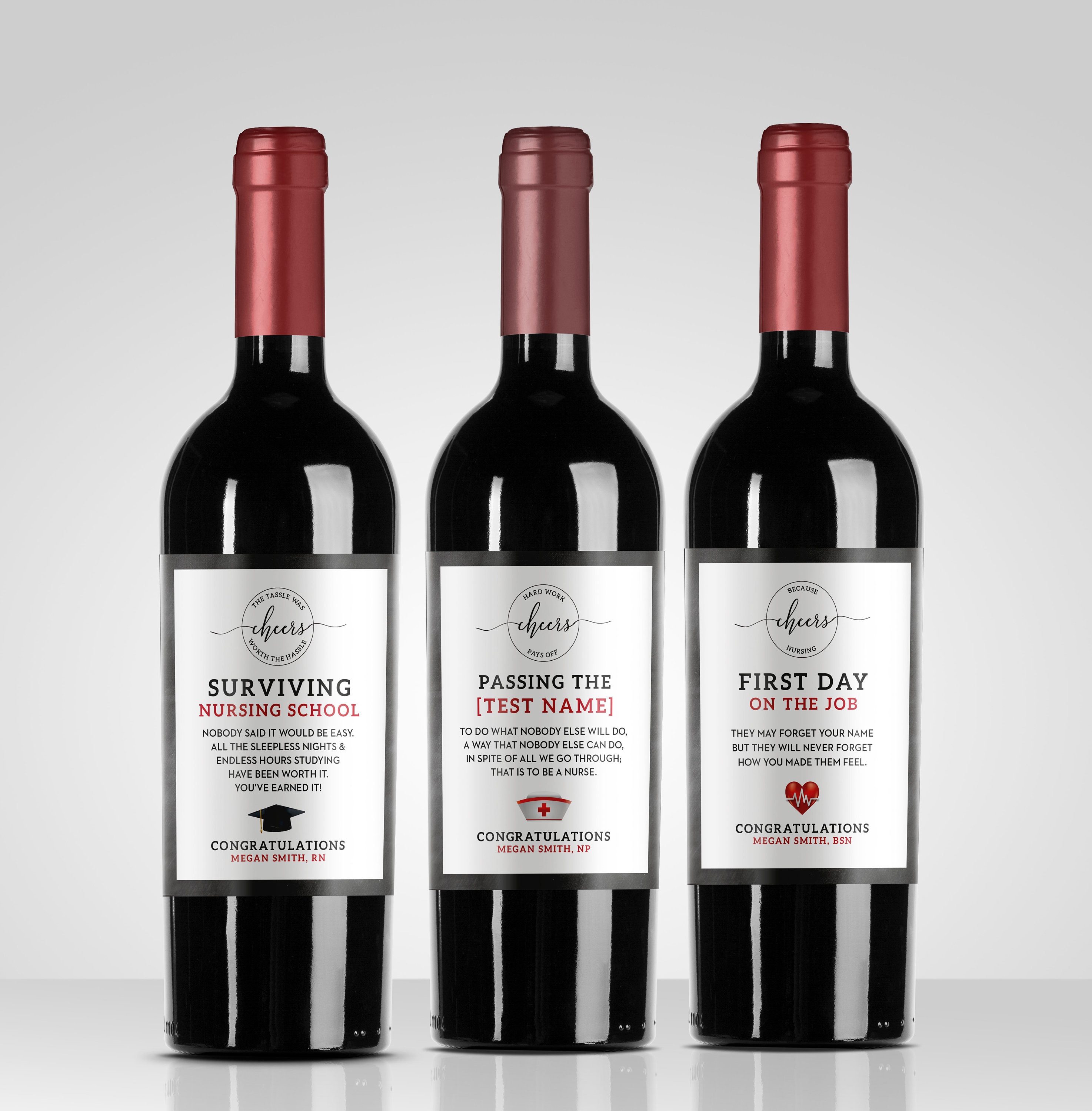 Nurse Graduation Wine Labels // Surviving Nursing School Gift // Grad…