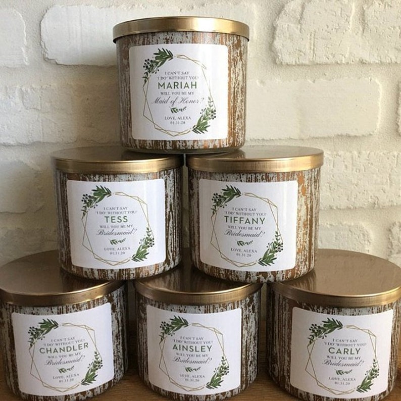 Custom Candle Labels // Create Your Own Wording // Bridesmaid | Etsy