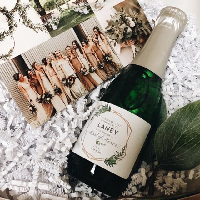 Wedding, Bridesmaid Wine and Champagne Labels // Will you be my Bride…