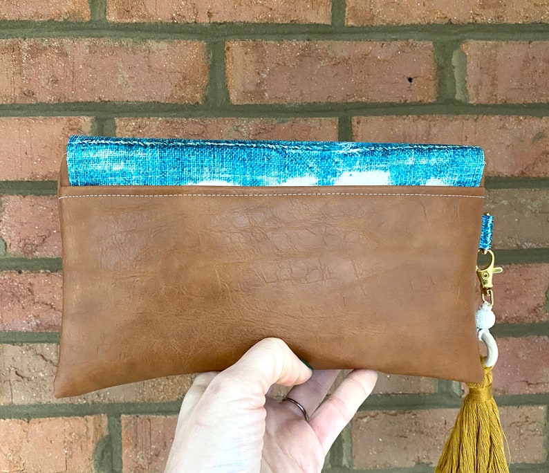 Essential Oil Wallet Brown Faux Leather Essential Oil Clutch Boho Essential Oil Clutch