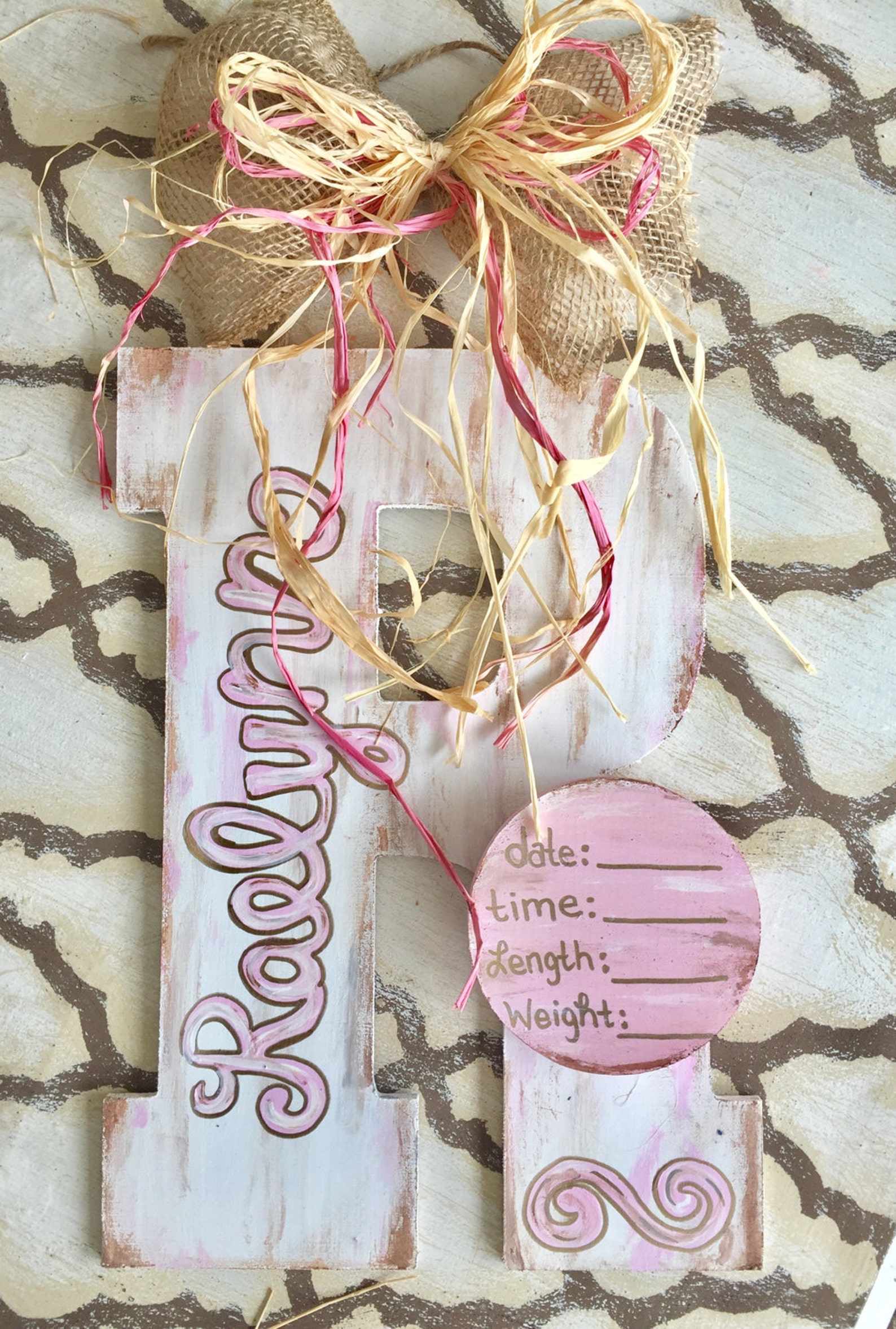 Nursery Door Hanger Hospital Door Hanger Letter B Door Etsy