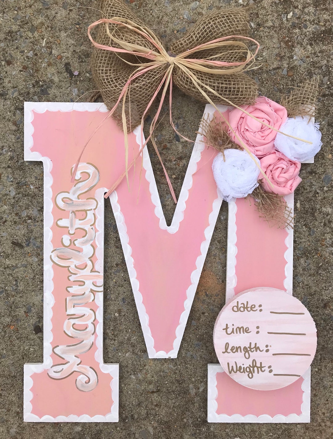 Nursery Door Hanger, Hospital Door Hanger, Birth Announcement, Wooden