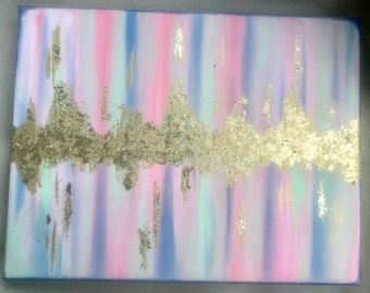 Heartbeat painting , babys heartbeat, sonogram painting, gold heartbeat