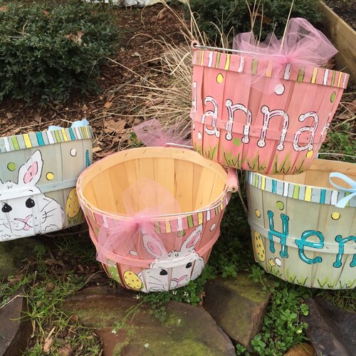 Personalized Easter Basket First Easter Basket Painted Etsy