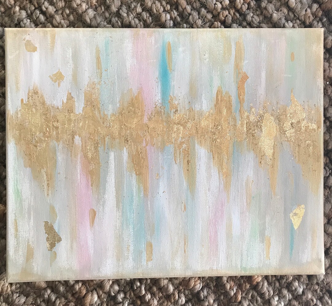 Heartbeat Canvas, Gold Leaf Heartbeat Painting, Baby's Heartbeat