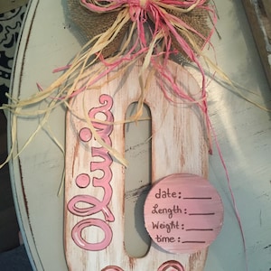 Baby girl door hanger, baby girl nursery, baby boy door hanger , Nursery door hanger, birth announcement, hosptial door hanger, hospital bir
