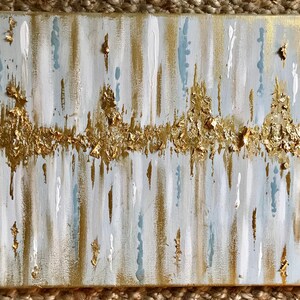Heartbeat painting, babys heartbeat, heartbeat, sonogram painting, golf leaf painting