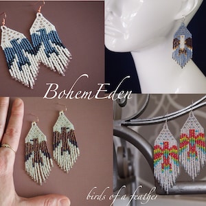 Birds of a Feather Seed Bead Fringe Earring Pattern (PDF Pattern)