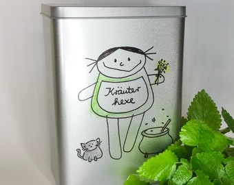 Tin of herbal witch 2nd choice large metal tin for tea