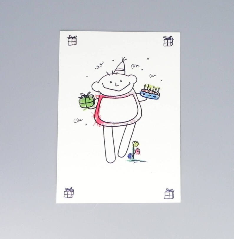 carte postale d'anniversaire nini san avec garcon image 2