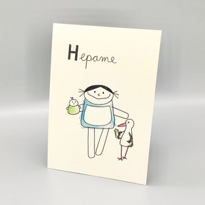 Photo sage-femme DinA 5 carte Hepame profession de la bouche des enfants
