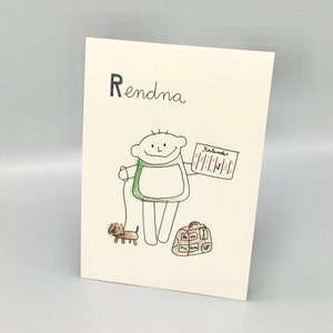 Photo du retraité DinA 5, carte Rendna, profession des lèvres des enfants