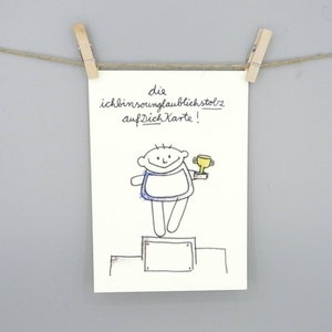 Card for the Abitur, exam, exam, graduation etc from nini san with boy, be proud