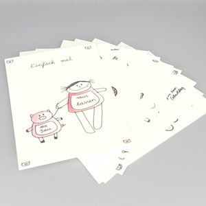 Lot de 10 cartes de vœux / cartes postales nini san au choix / cartes personnalisées / coffret d'épargne image 1