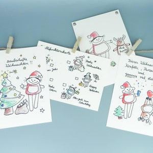 Weihnachtskarten Set, 12 Karten für die Feiertage, Grußkarten von nini san