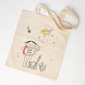Jute bag pop bag shopping bag by nini san / shopping bag / cotton bag / jute