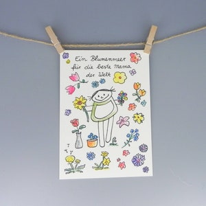 Carte maman mer de fleurs pour maman / carte anniversaire / Fête des mères / carte remerciement / merci maman / flower power / carte personnalisée image 2