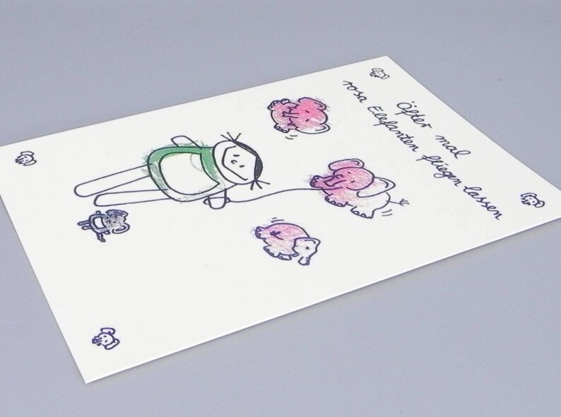 Plus souvent les éléphants roses font voler carte, carte de motivation de nini san image 5