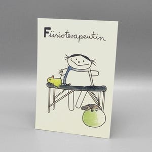 Image physiothérapeute carte DinA5 profession de physiothérapeute de la bouche des enfants / illustration de profession / personnalisée / cadeau employé