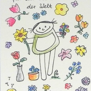 Carte maman mer de fleurs pour maman / carte anniversaire / Fête des mères / carte remerciement / merci maman / flower power / carte personnalisée image 6