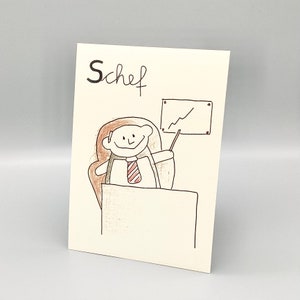 Imagen de jefe profesión de jefe de labios de niños / tarjeta DinA5 / caricatura de profesiones / regalo de bienvenida empresa / regalo de despedida / nini san