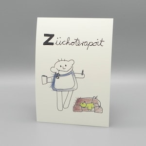 Psychothérapeute d'image / carte DinA 5 Züchoterapoit profession de la bouche des enfants