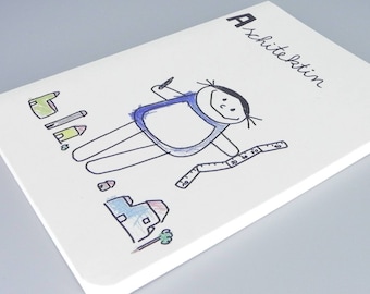 Notebook architect / engineer profession from children's lips / architecture gift colleague / personalized / playful notebook