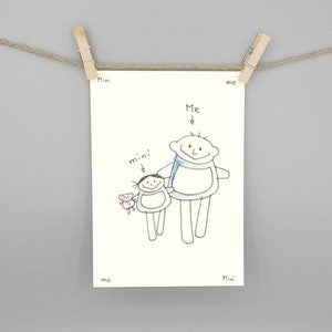 mini Me - Biglietto di auguri per papà o figlia, Festa del papà