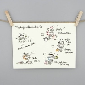 Geburtstags Karte und Multifunktionskarte alle Feiertage Karte zum Ankreuzen von nini san / Karte für Weihnachten und Osterkarte in einem