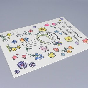 Carte maman mer de fleurs pour maman / carte anniversaire / Fête des mères / carte remerciement / merci maman / flower power / carte personnalisée image 3