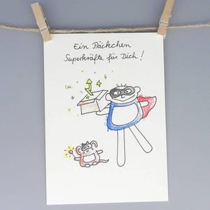 Carte superpouvoir / carte de motivation Nini San / carte d'encouragement / cartes personnalisées de Nini San / carte d'encouragement à envoyer