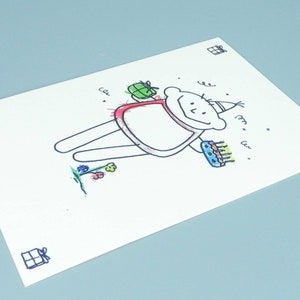 carte postale d'anniversaire nini san avec garcon image 6