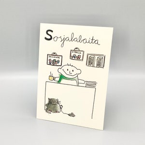 Foto assistente sociale scheda DinA 5 Professione Sosjalabaiter dalle labbra dei bambini
