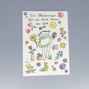 Carte maman mer de fleurs pour maman / carte anniversaire / Fête des mères / carte remerciement / merci maman / flower power / carte personnalisée image 5