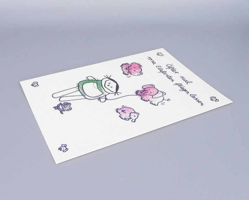 Plus souvent les éléphants roses font voler carte, carte de motivation de nini san image 6