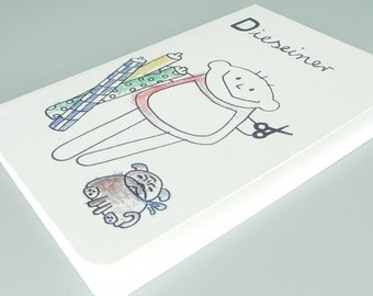 Notizbuch Designer / Dieseiner Beruf aus Kindermunde / Designstudium / Skizzenblock Entwürfe / Modedesign / Mode / nini san Notizheft