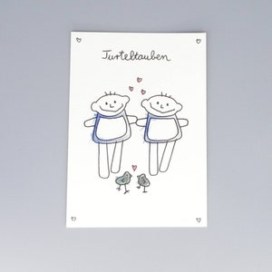 Wedding card lovebirds lovers two men/card love engagement congratulations couple queer gay Valentine's Day image 2