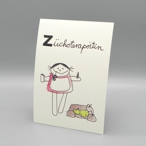Image psychothérapeute DinA 5 profession de thérapeute pour enfants de la bouche des enfants / illustrations de professions / cadeau psychothérapie / nini san