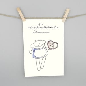 Karte für Sohn / Sohnemann Geburtstagskarte Lieblingssohn / Grußkarte Familie und personalisiertes Geschenk mit Wunschname