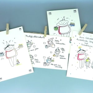 Conjunto de cartões de aniversário, 12 cartões de aniversário, cartões comemorativos de nini san