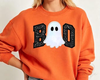 BOO Ghost Applique Embroidery Design, Halloween Machine Embroidery File