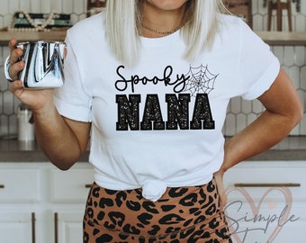 Bordado assustador de apliques NANA, design de bordado de Halloween, bordado de temporada assustador, design de bordado de camisa NANA, arquivo de bordado de máquina