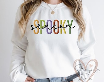 Spooky season Embroidery Design,Halloween Machine Embroidery File,Halloween Sweatshirt Embroidery Design,Fall Embroidery File