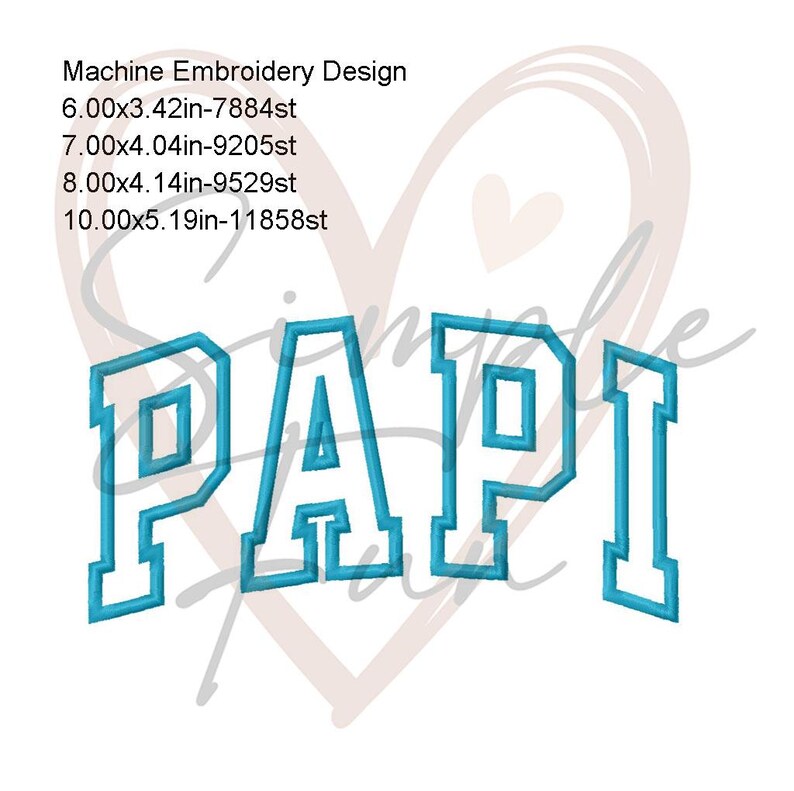 Papi Fonts PAPI Applique Embroidery Design, Father's Day Machine Embroidery File ...